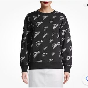 Jordache Vintage Women’s Black/White LOGO Graphic Crewneck Sweatshirt Size Small